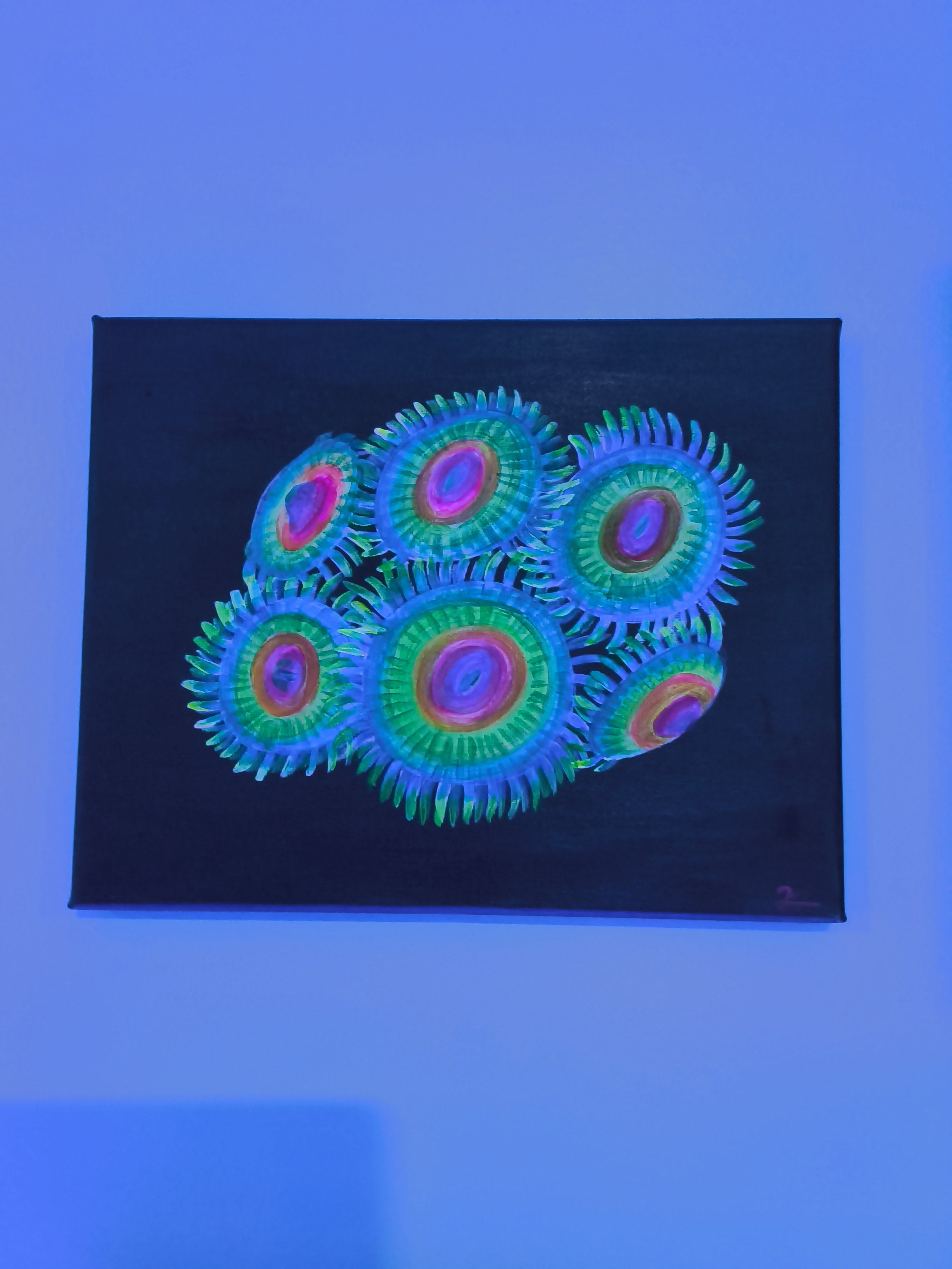 8" x 10" hand painted uv reflective canvas by killaart