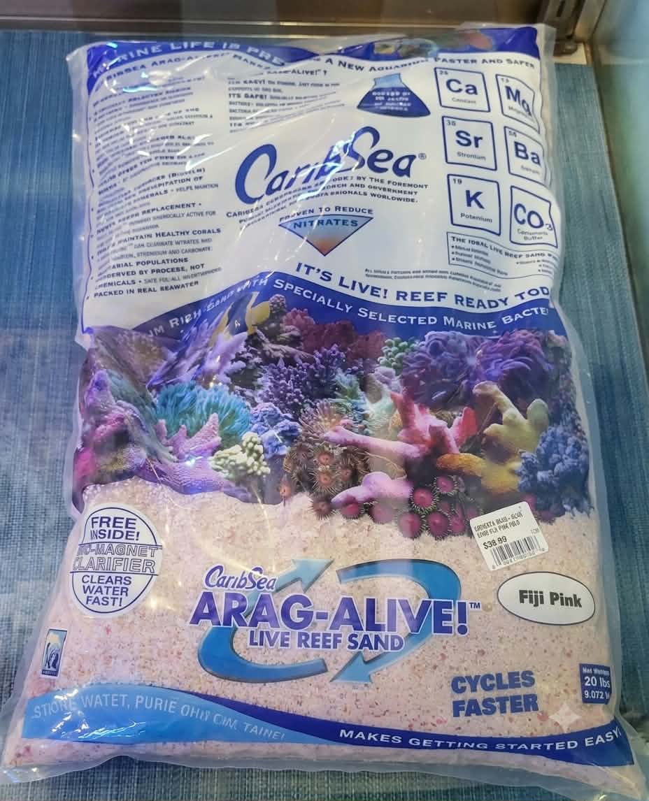 CaribSea Arag-Alive Live Reef Sand - 20lb Fiji Pink