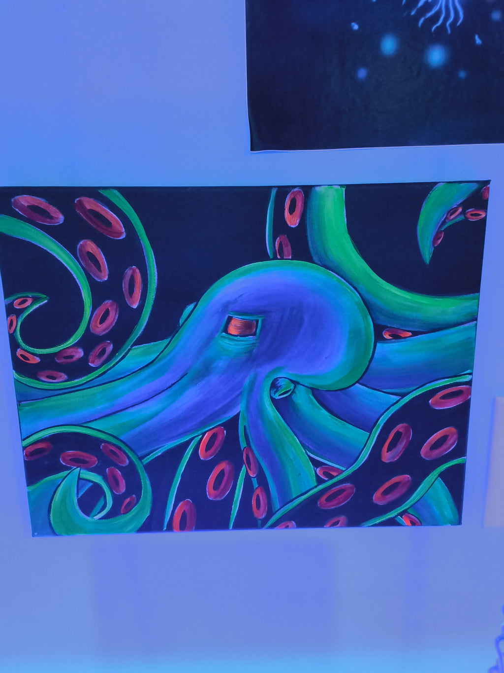 11" x 14" hand painted uv reflective canvas by Killaart