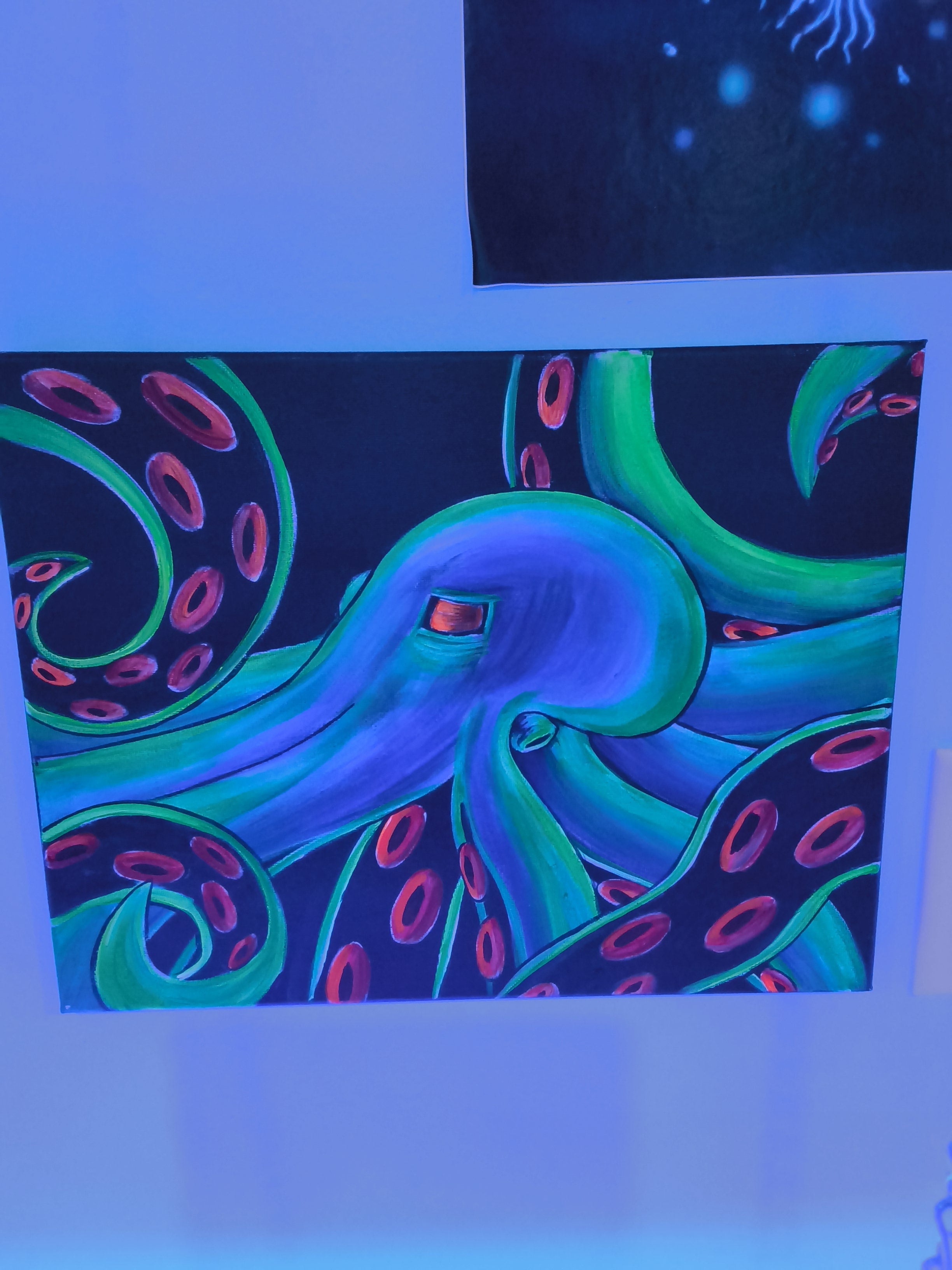 11" x 14" hand painted uv reflective canvas by Killaart