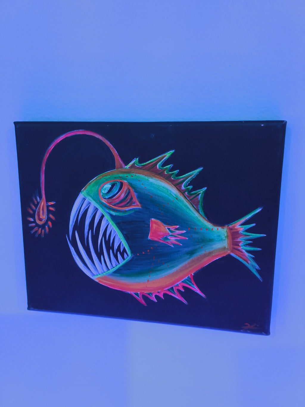 8" x 10" hand painted uv reflective canvas by killaart