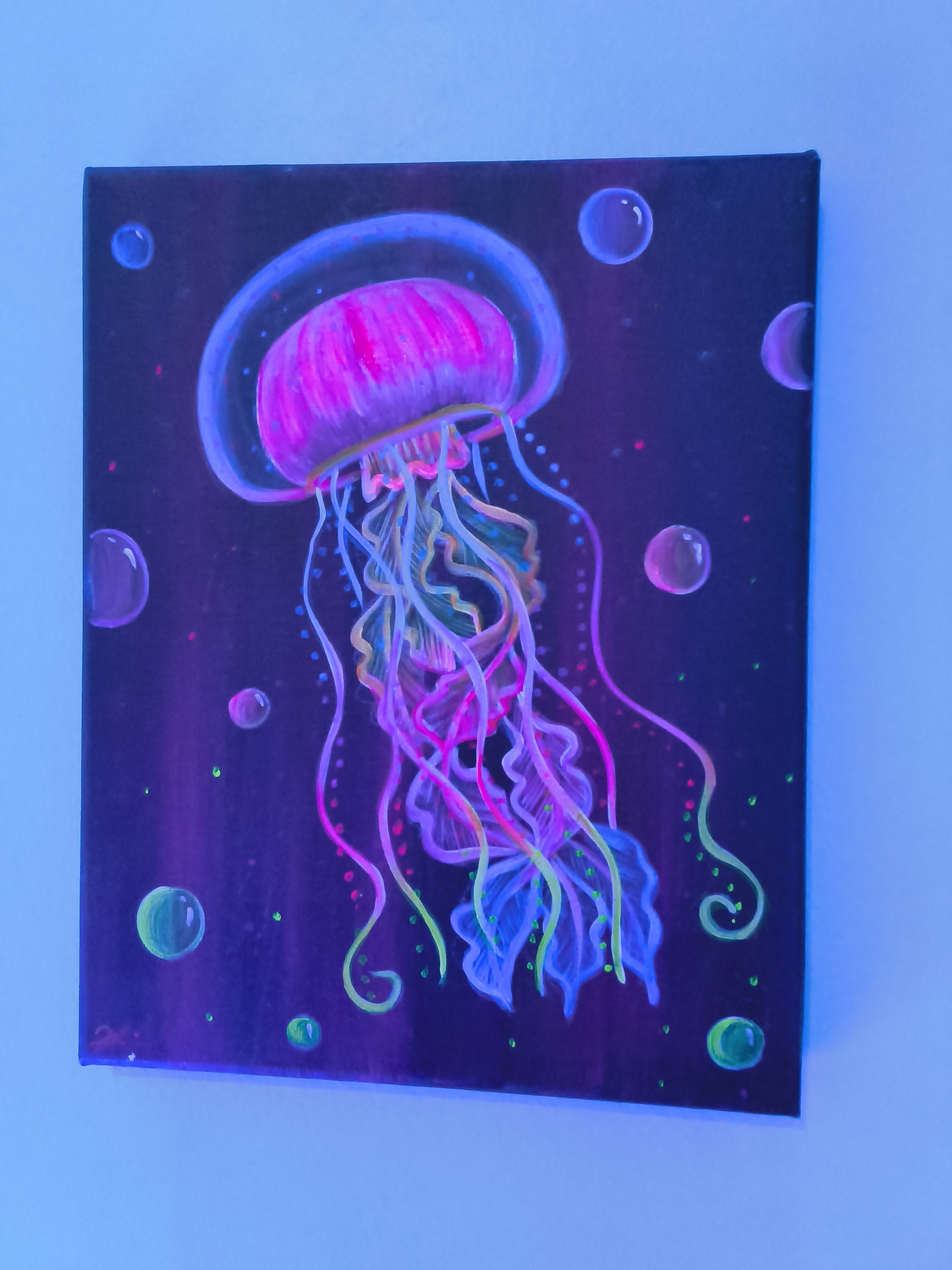 8" x 10" hand painted uv reflective canvas by killaart