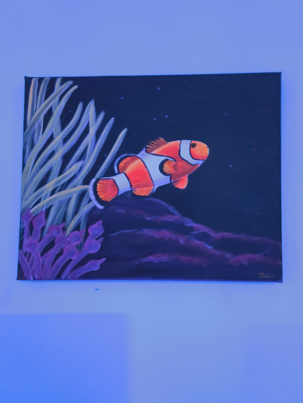 8" x 10" hand painted uv reflective canvas by killaart