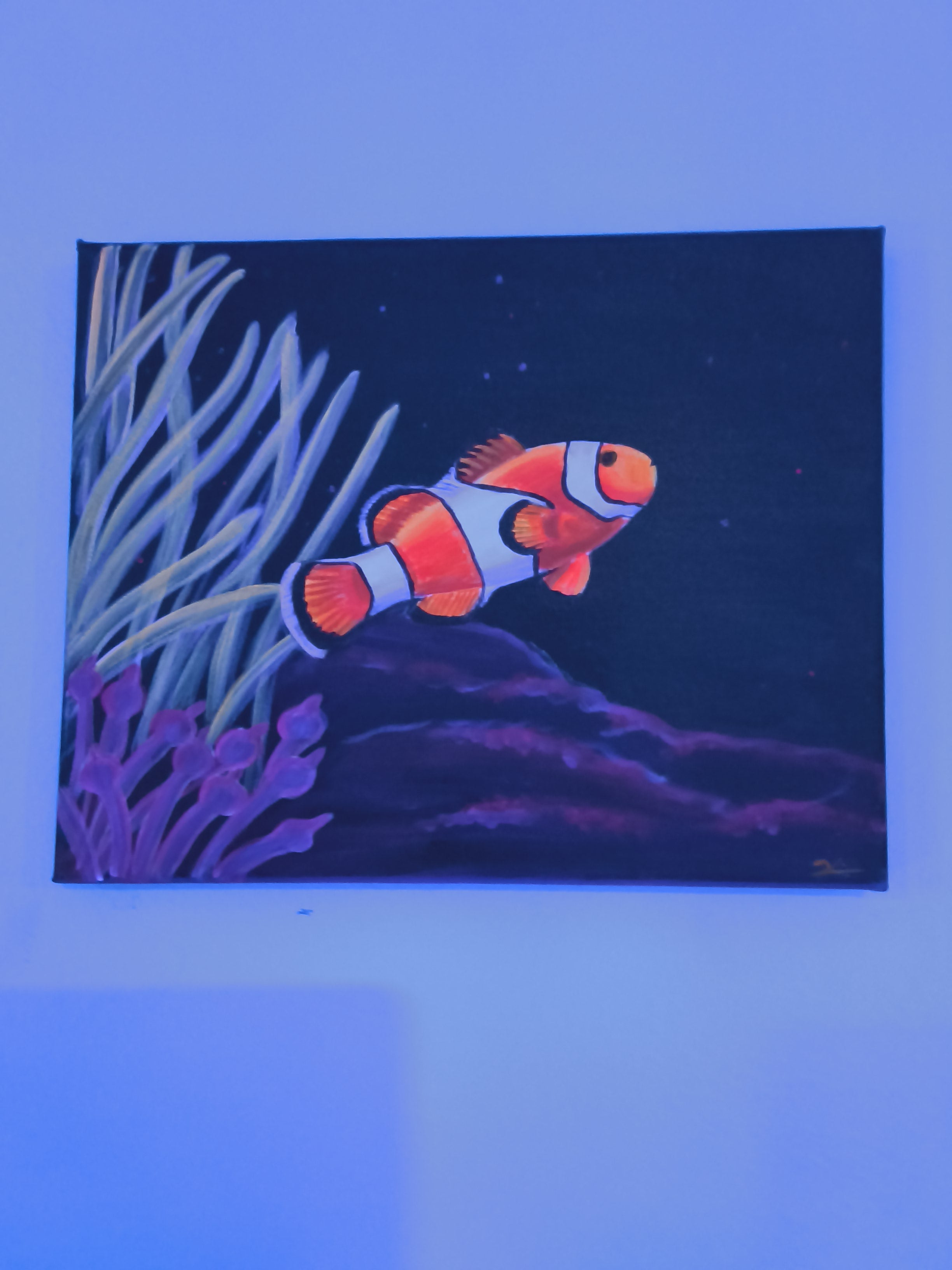 8" x 10" hand painted uv reflective canvas by killaart