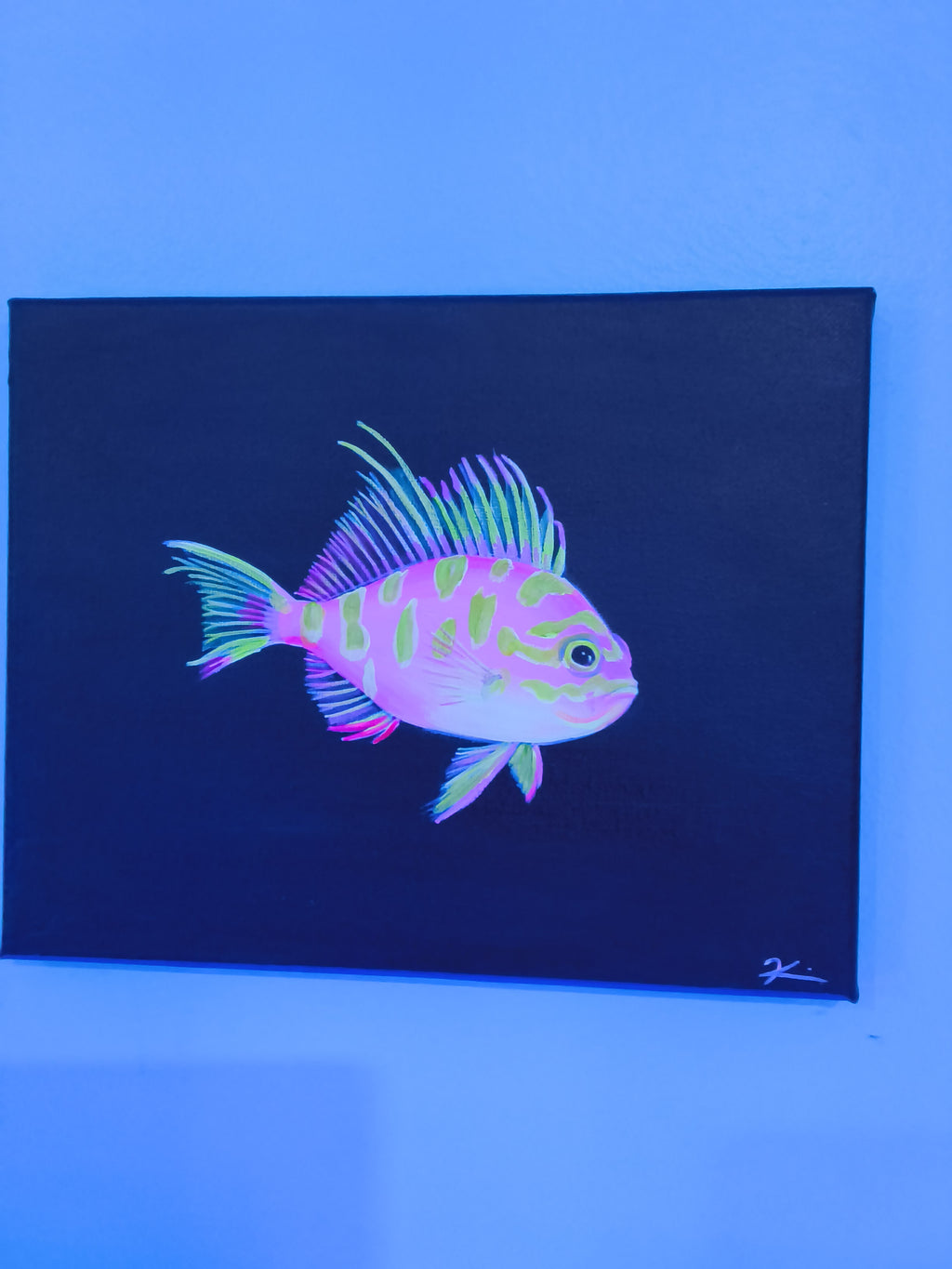 8" x 10" hand painted uv reflective canvas by killaart