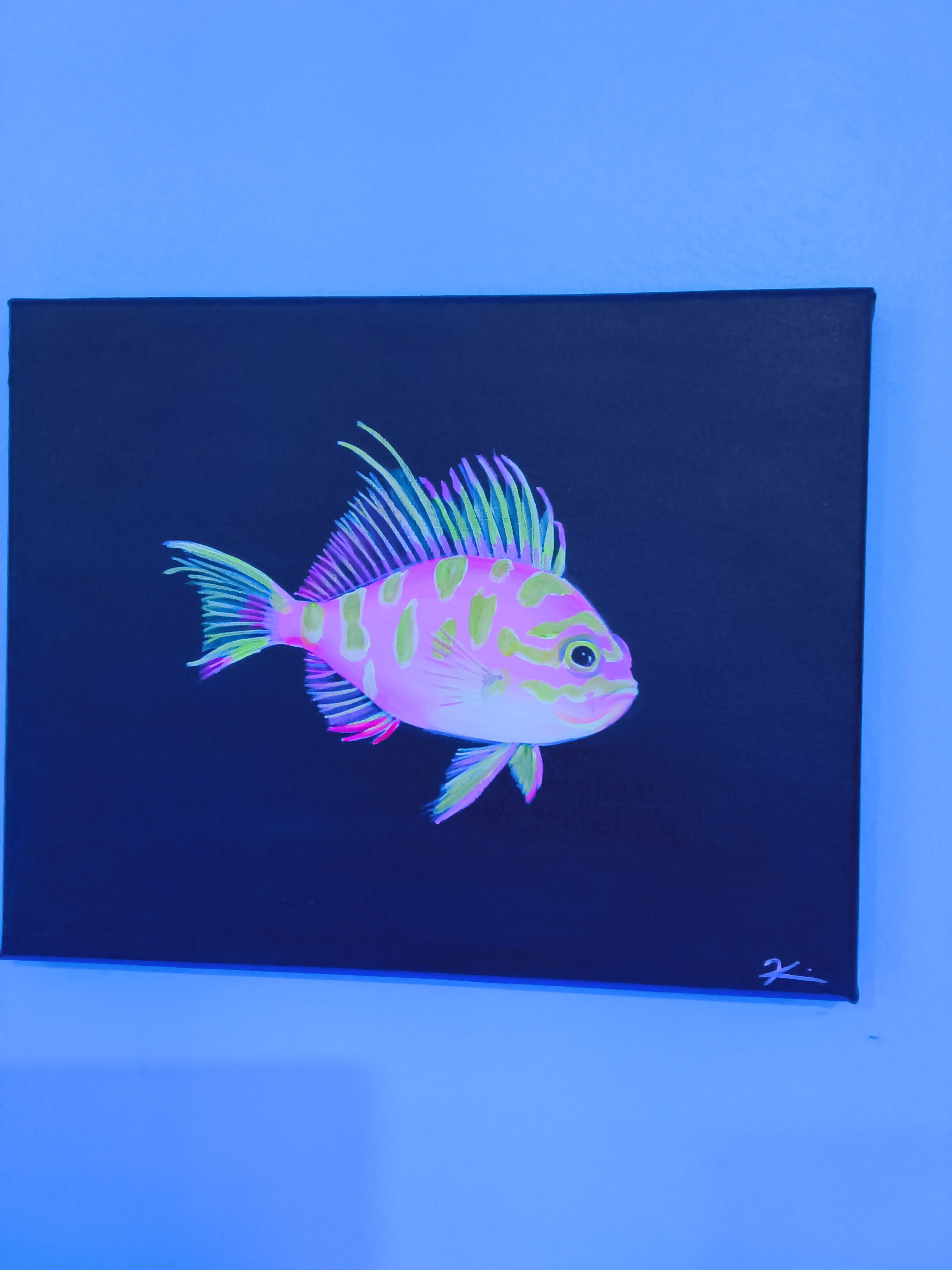 8" x 10" hand painted uv reflective canvas by killaart