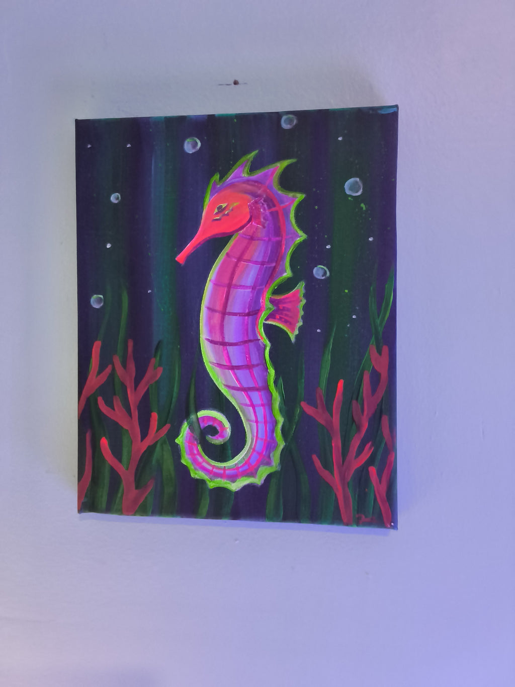 8" x 10" hand painted uv reflective canvas by killaart
