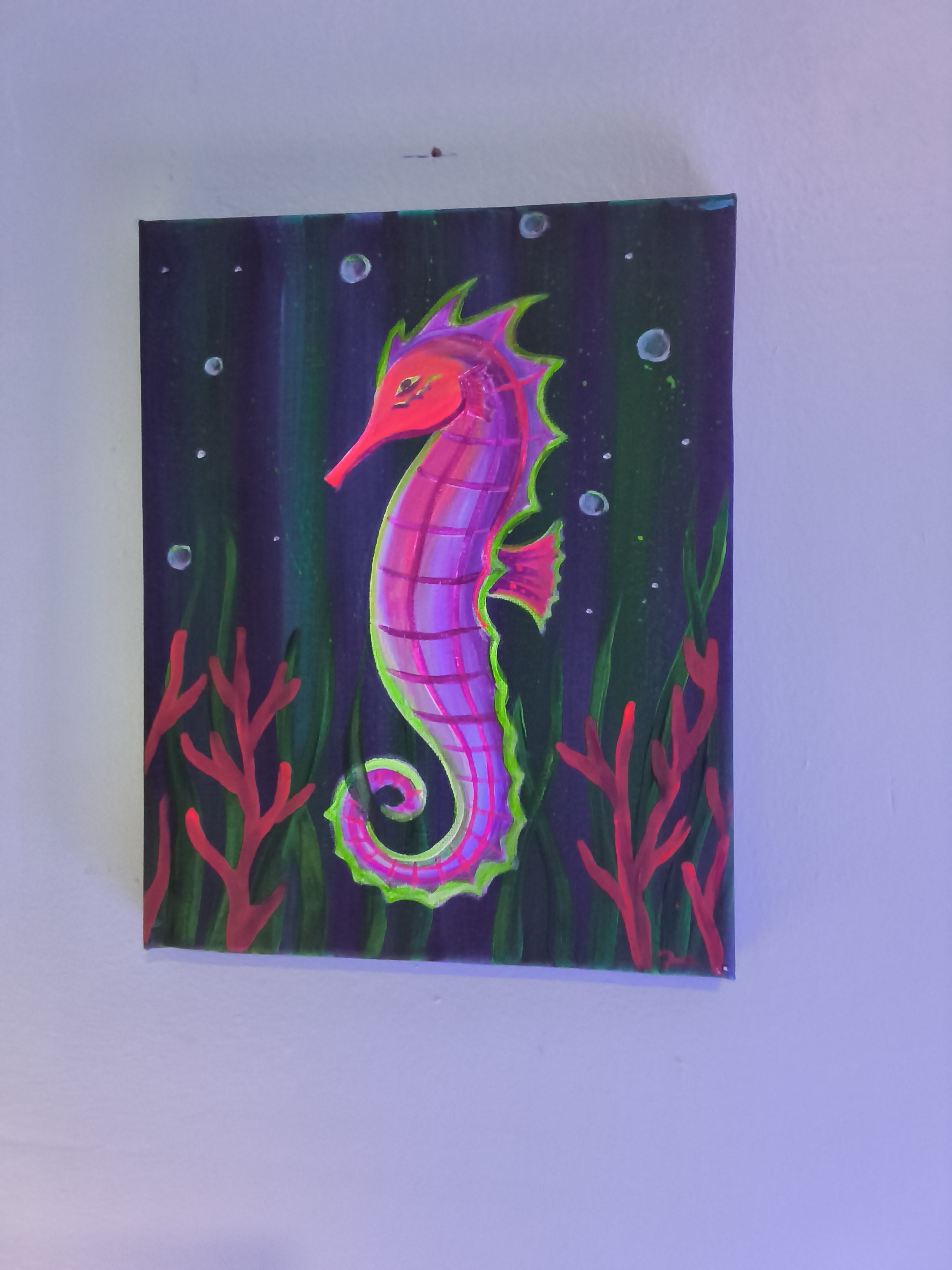 8" x 10" hand painted uv reflective canvas by killaart