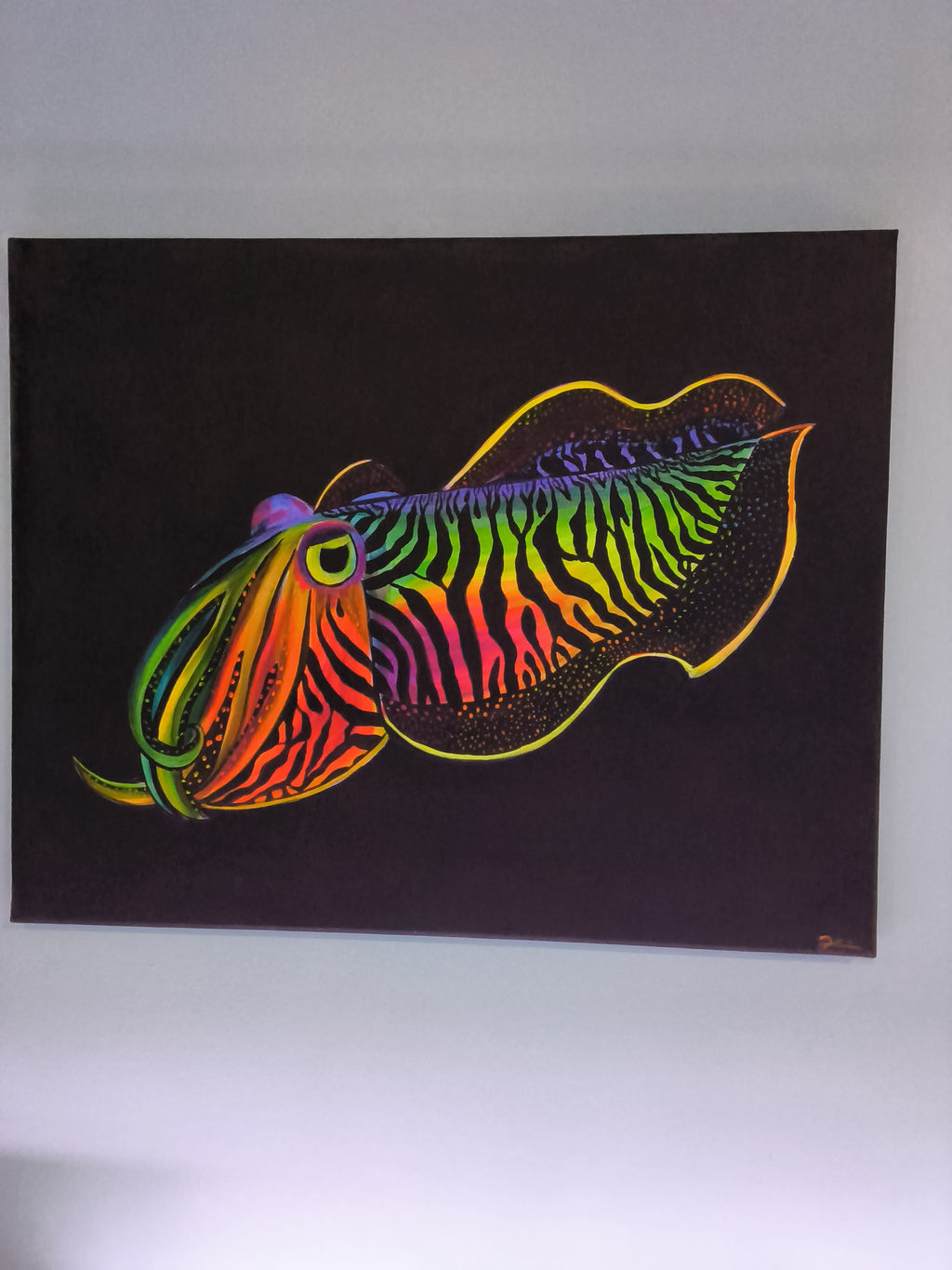 16" x 20" hand painted uv reflective canvas by KilaArts
