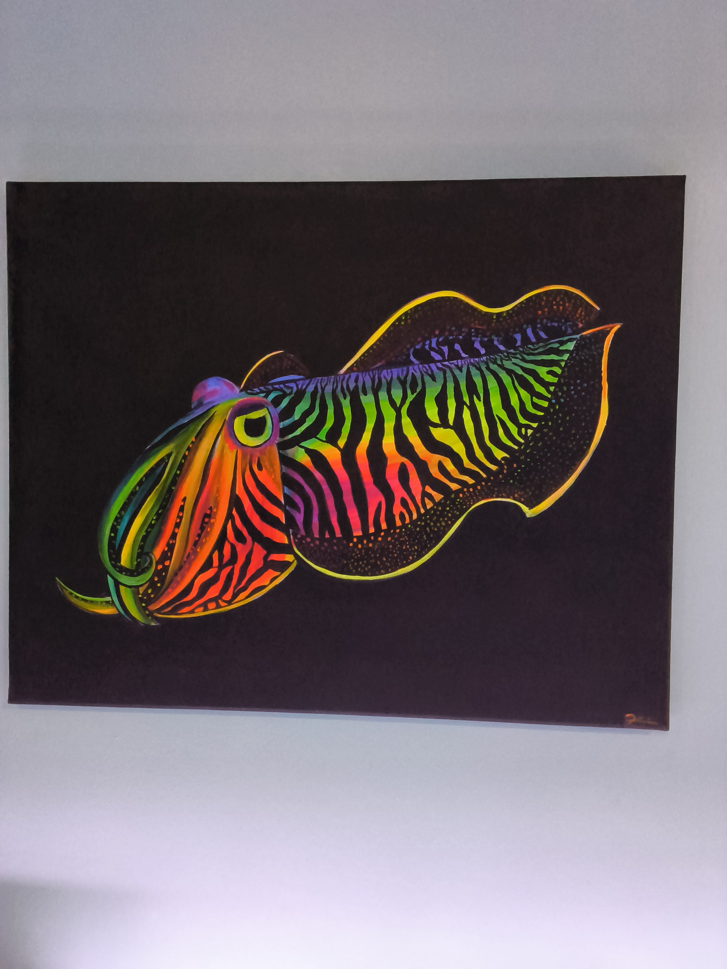 16" x 20" hand painted uv reflective canvas by KilaArts